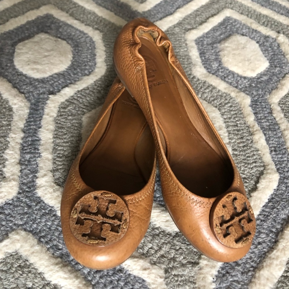 Tory Burch Reva Leather Ballet Flats